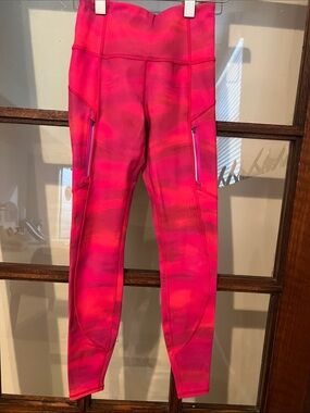 Never Worn Athleta High-Waist Leggings in Bright Pink running pants.